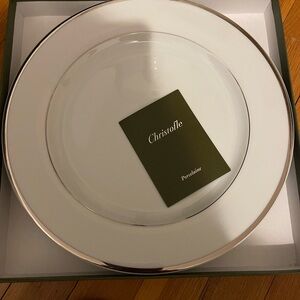 Christofle Charger Plate with Silver Accent